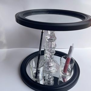 2 tier 2 layer makeup stand organizer with storage cups